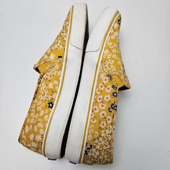 Keds Floral Li Double Decker Platform Slip On Sneakers Loafers 10 Yellow Mustard - Picture 7 of 9